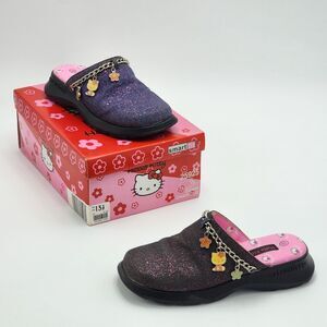 Hello Kitty Sanrio Y2K RARE Charm Glitter Clogs Kid's Size 13.5